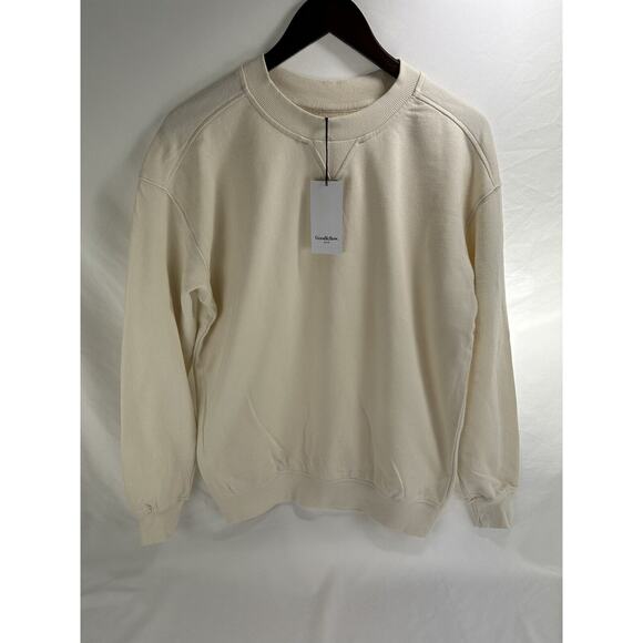 Goodfellow Womens Sweater Size Small Pullover Color White Sand Relaxed Fit NWT - Picture 1 of 11